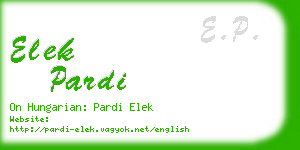 elek pardi business card